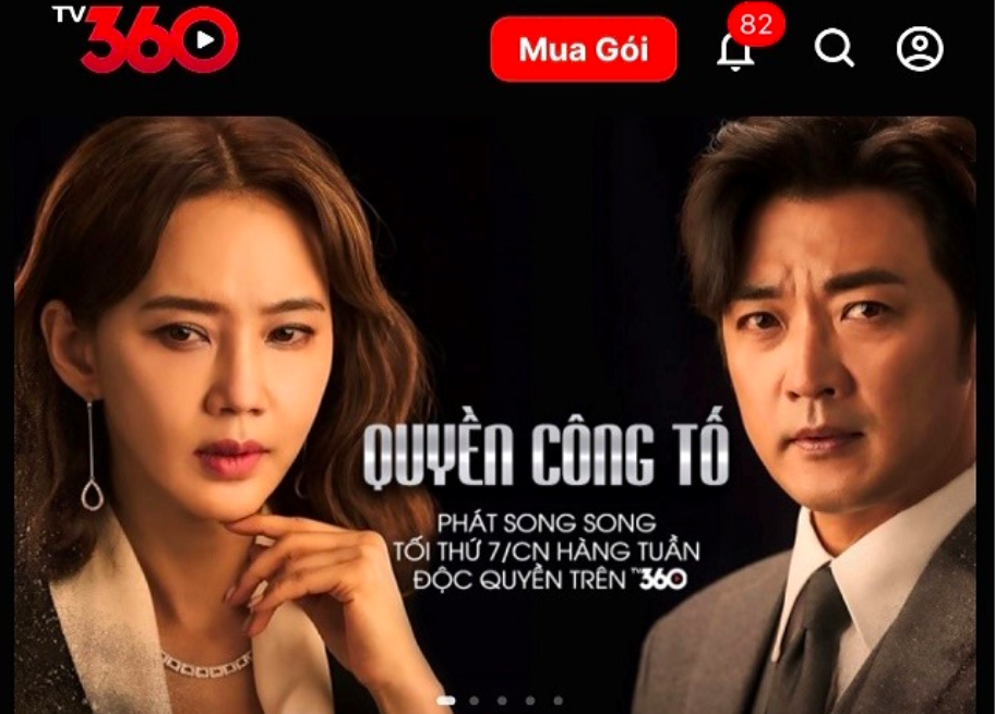 Bộ phim Quyền Công Tố được giới thiệu trên ứng dụng TV360 của Viettel - Ảnh chụp màn hình.