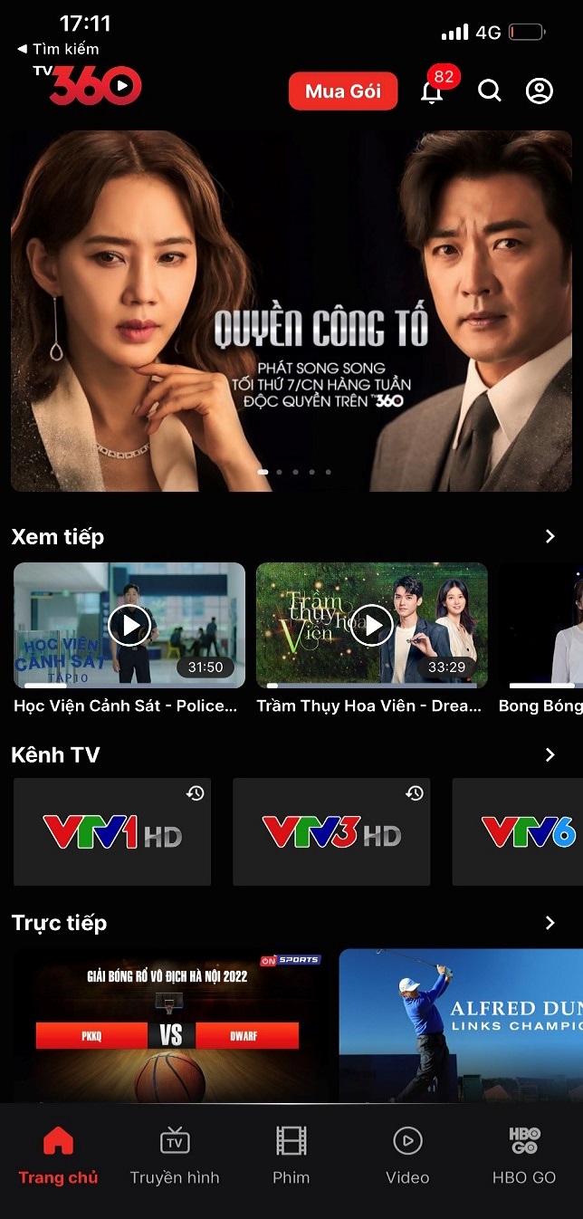 Giao diện ứng dụng TV360  - Nguồn: Cục Phát thanh truyền hình và Thông tin điện tử. 