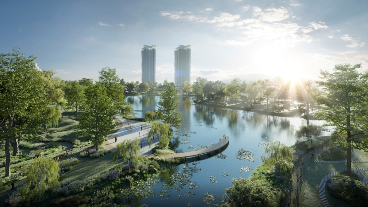 Với tổng diện tích cây xanh mặt nước lên đến 50ha, Eco Central Park được đánh giá là đại công viên xanh đáng sống nhất thành phố Vinh.