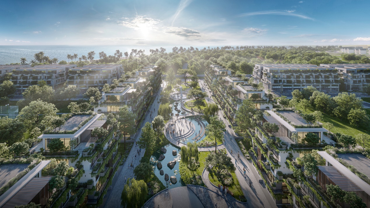 Quảng trường trung t&acirc;m, thi&ecirc;n đường check in, mua sắm, ẩm thực k&eacute;o d&agrave;i 2km.