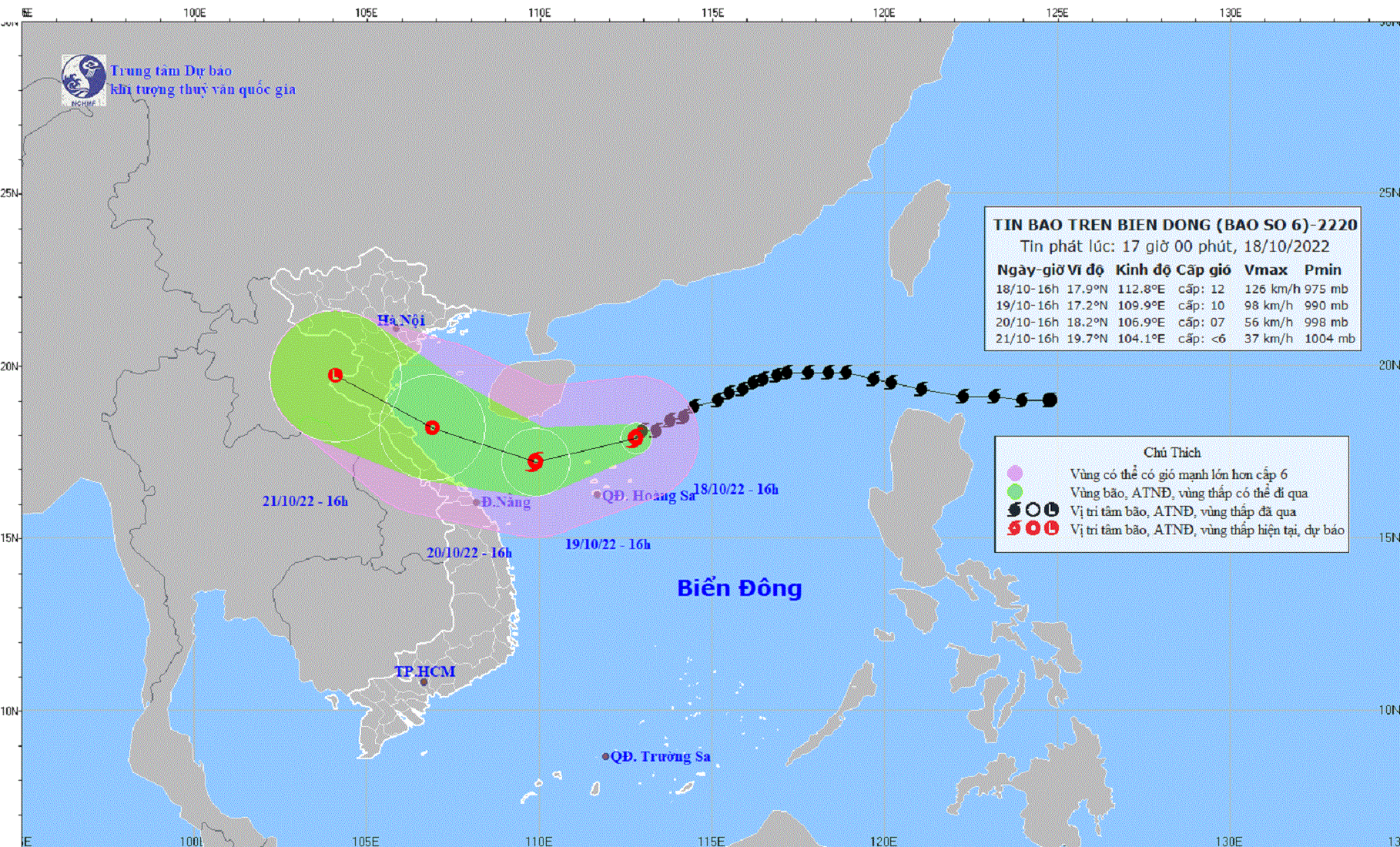 Bão số 6 sẽ suy yếu thành áp thấp trước khi vào đất liền, nhưng vẫn phải đề phòng mưa lũ