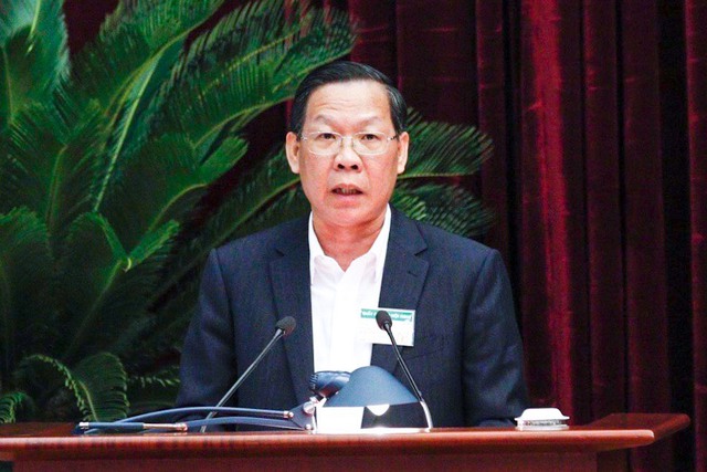 Chủ tịch UBND TPHCM Phan Văn Mãi phát biểu tại Hội nghị (Ảnh: VGP/Nhật Bắc)