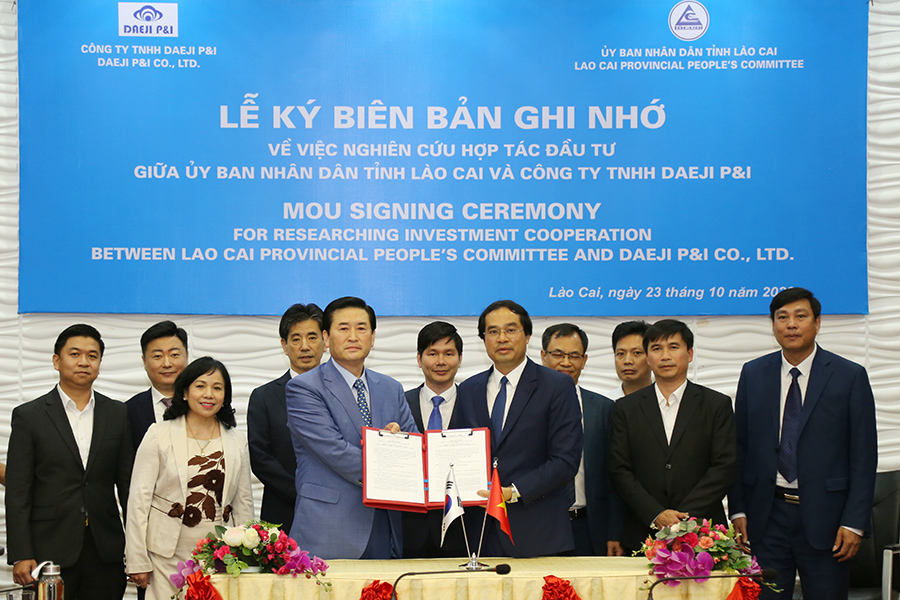 UBND tỉnh Lào Cai và Công ty Daeji P$I ký biên bản ghi nhớ về nghiên cứu đầu tư