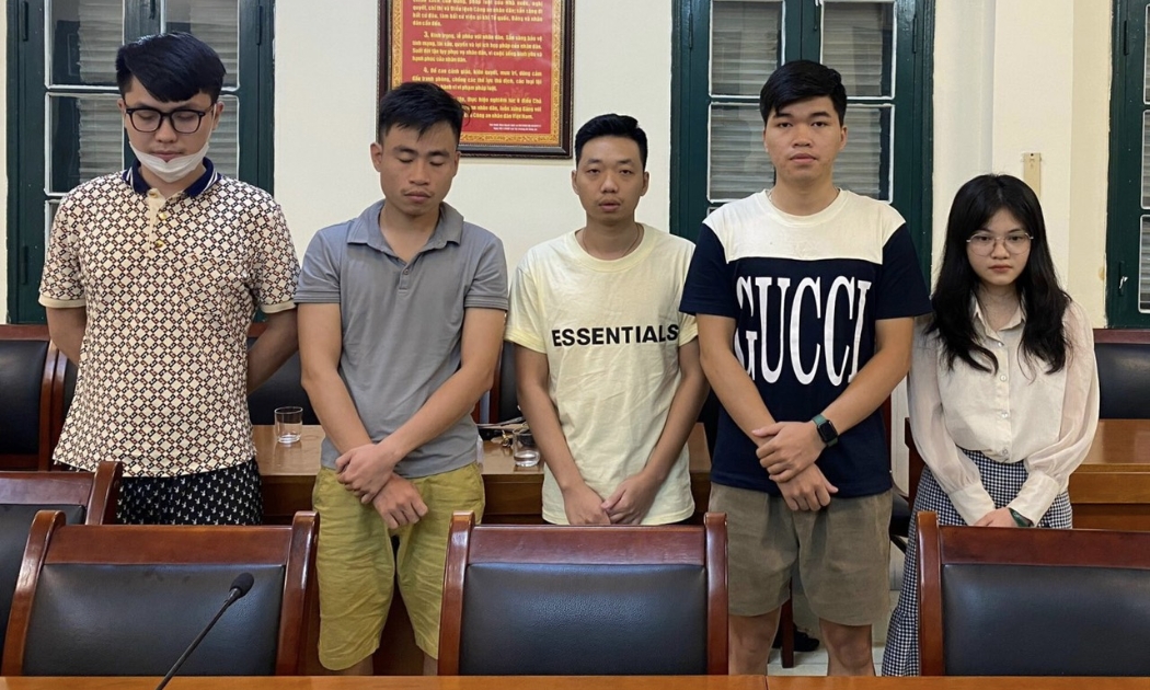 Các đối tượng bị bắt giữ. Ảnh: Công an TP Hà Nội.