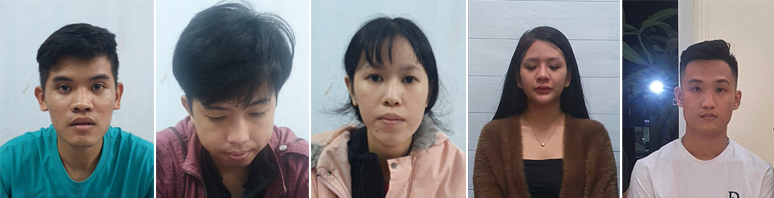 C&aacute;c đối tượng bị bắt giữ.