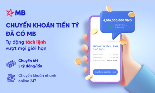 MB ra mắt tính năng chuyển khoản “Tách lệnh tự động” trên App MBBank