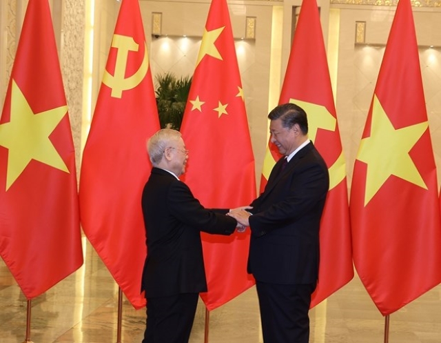 Tổng Bí thư, Chủ tịch nước Trung Quốc Tập Cận Bình và Tổng Bí thư Nguyễn Phú Trọng - Ảnh: TTXVN