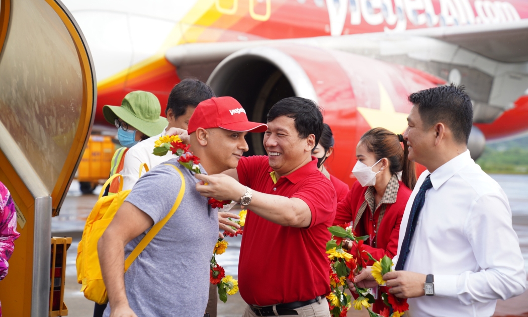 Vietjet đã mở hơn 10 đường bay quốc tế mới, tập trung vào thị trường Ấn Độ, dẫn đầu về tốc độ tăng lượng khách vận chuyển nội địa và quốc tế (ảnh: VJ).