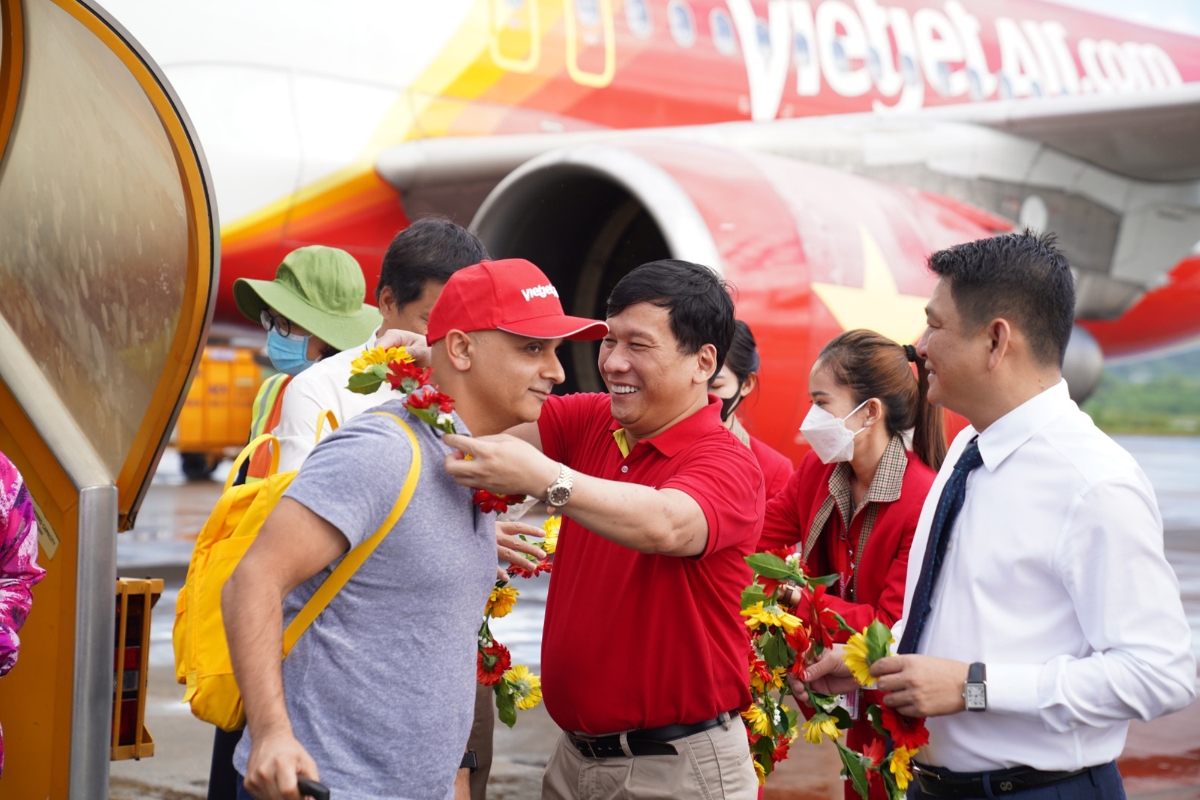 Vietjet đã mở hơn 10 đường bay quốc tế mới, tập trung vào thị trường Ấn Độ, dẫn đầu về tốc độ tăng lượng khách vận chuyển nội địa và quốc tế (ảnh: VJ).
