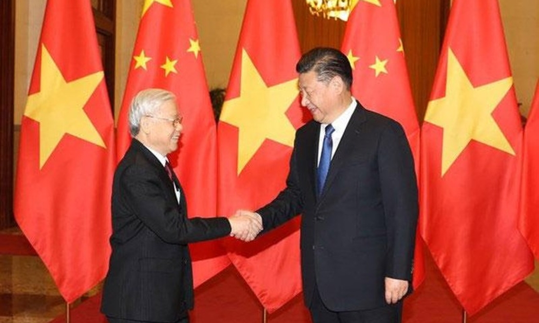 Tổng Bí thư, Chủ tịch nước Trung Quốc Tập Cận Bình đón Tổng Bí thư Nguyễn Phú Trọng trong chuyến thăm Trung Quốc hồi tháng 1/2017 - Ảnh: TTXVN
