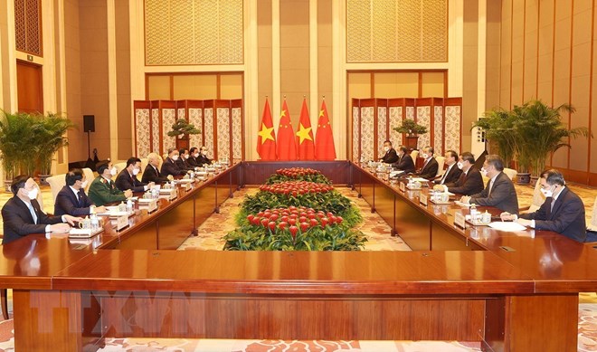 Toàn cảnh buổi hội kiến - Ảnh: TTXVN