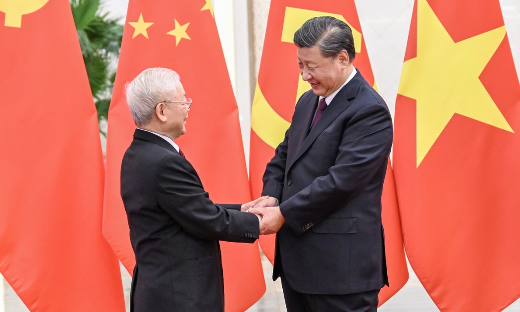 Tổng Bí thư Nguyễn Phú Trọng và Tổng Bí thư, Chủ tịch Trung Quốc Tập Cận Bình - Ảnh: TTXVN