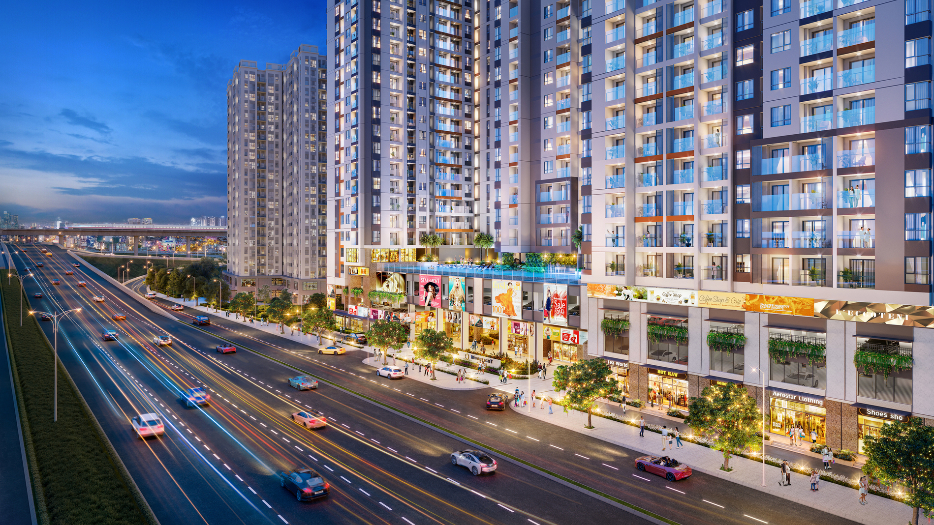 Không gian sống năng động, hiện đại tại Moonlight Avenue thu hút các gia đình trẻ.