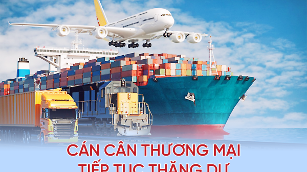 Cán cân thương mại tiếp tục thặng dư