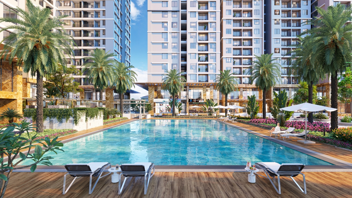 Hanoi Melody Residences l&agrave; dự &aacute;n hiếm hoi tại Linh Đ&agrave;m c&oacute; bể bơi nội khu.