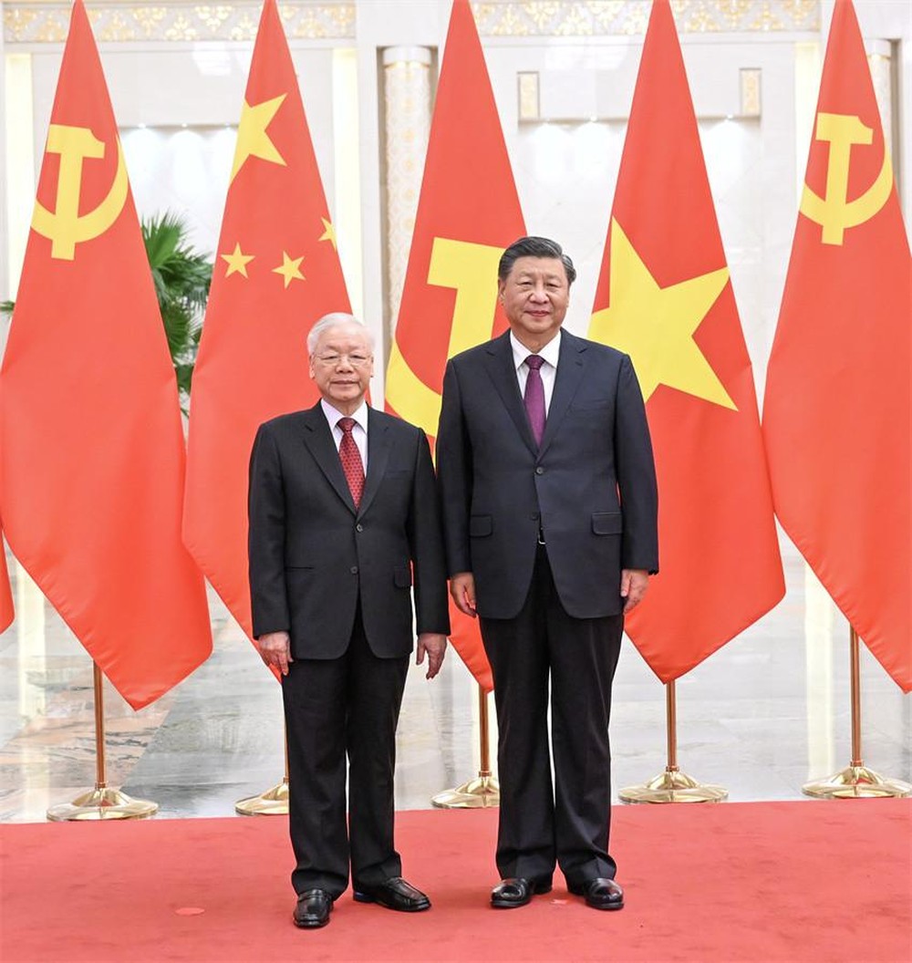 Tổng Bí thư Nguyễn Phú Trọng và Tổng Bí thư, Chủ tịch Trung Quốc Tập Cận Bình. Ảnh: TTXVN