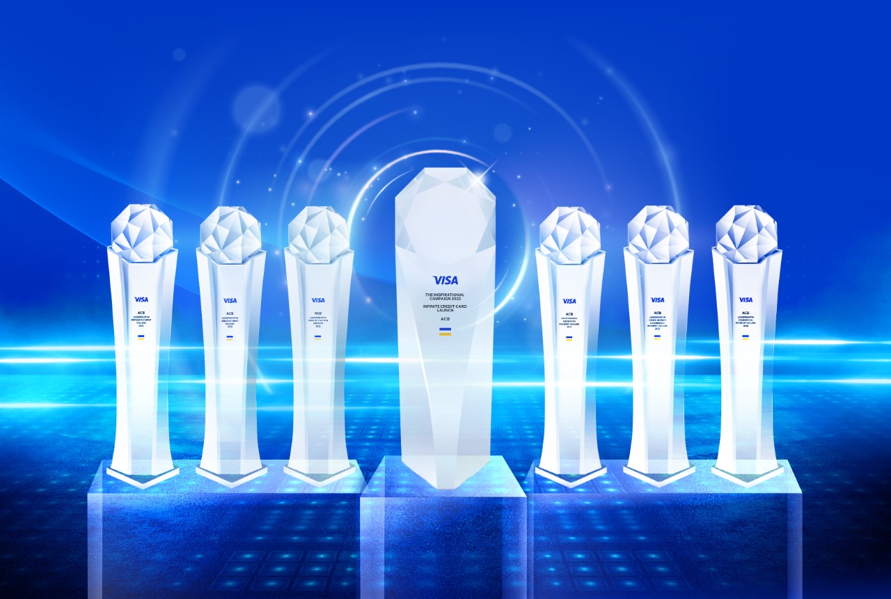 7 hạng mục giải thưởng uy tín về doanh số thẻ được Visa vinh danh cho ACB.