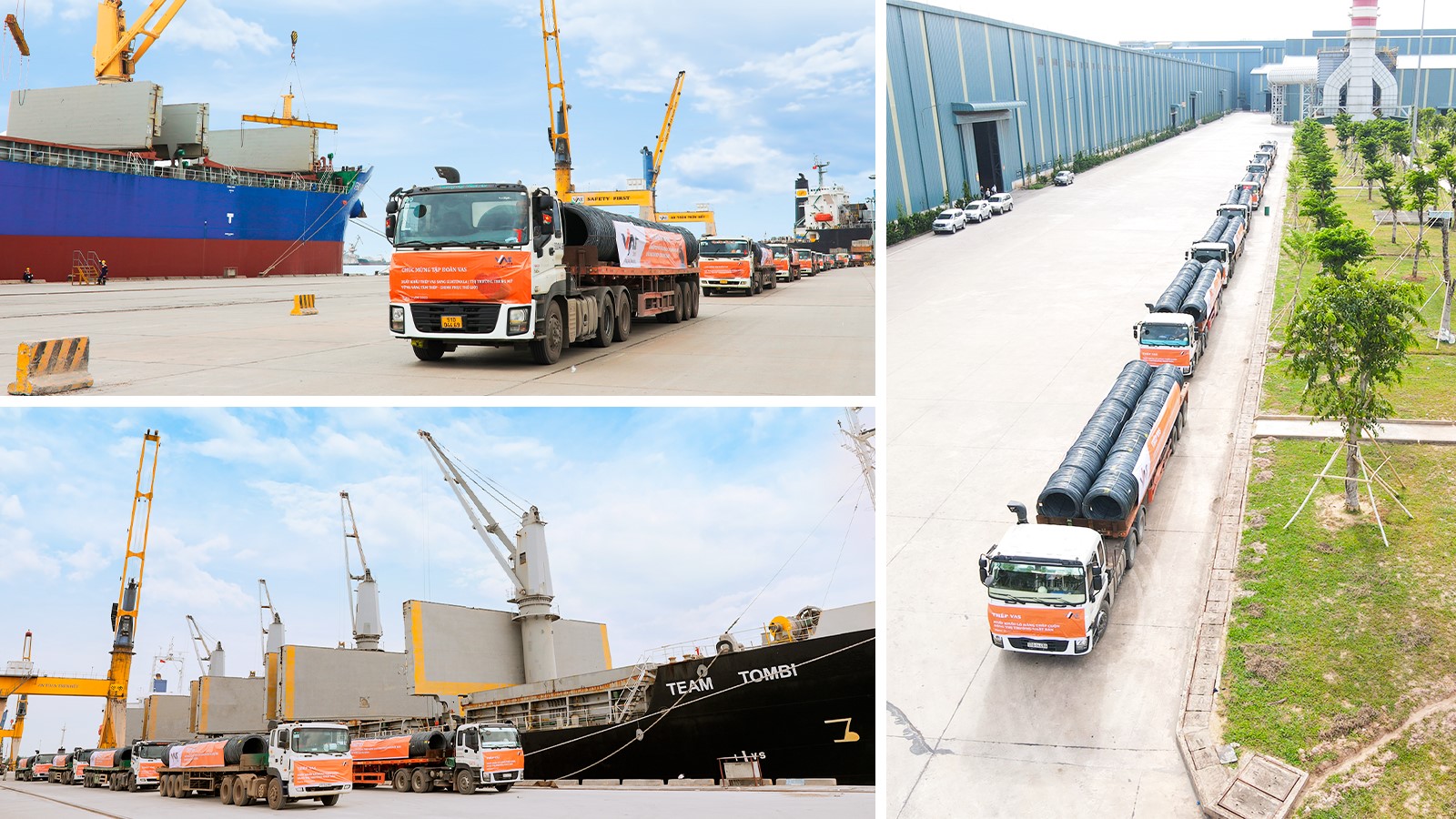 Th&eacute;p VAS xuất sang c&aacute;c nước tại Cảng Quốc tế Nghi Sơn.