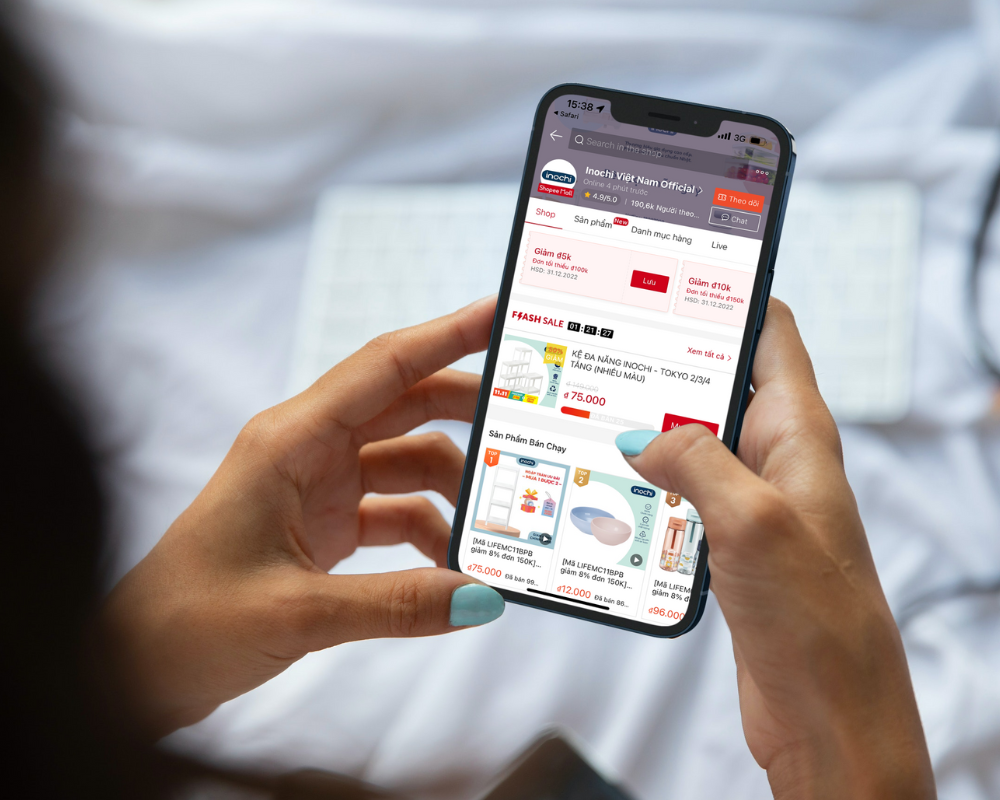 Đội ngũ Inochi thường xuyên nhận được các hỗ trợ thiết thực từ phía Shopee trong việc thiết lập và trang trí gian hàng, phân bổ các gói marketing và vận hành chiến dịch ưu đãi hàng tháng.