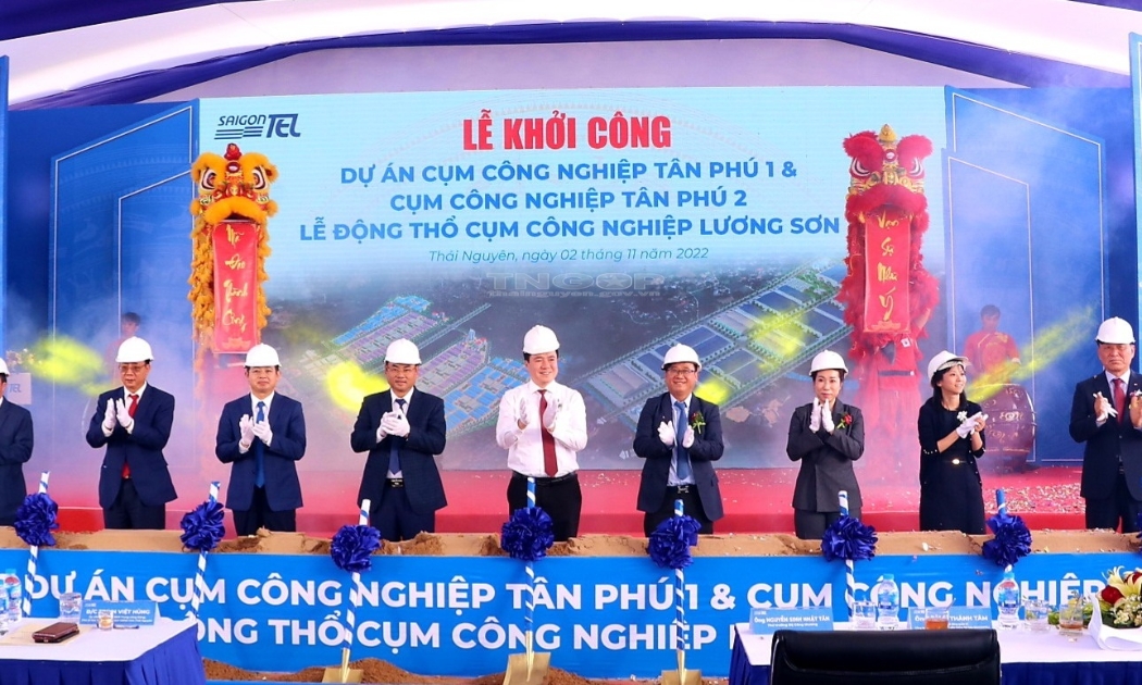 Lễ khởi công cụm nghiệp Tân Phú 1 và Tân Phú 2 và cụm công nghiệp Lương Sơn, Thái Nguyên