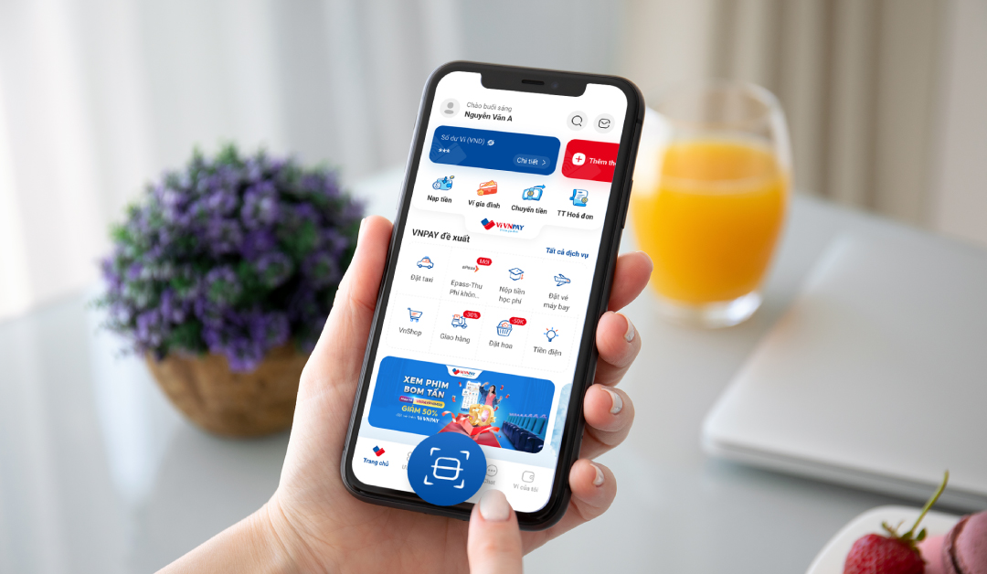 Tiện ích quét mã VNPAY-QR trên ví điện tử VNPAY.