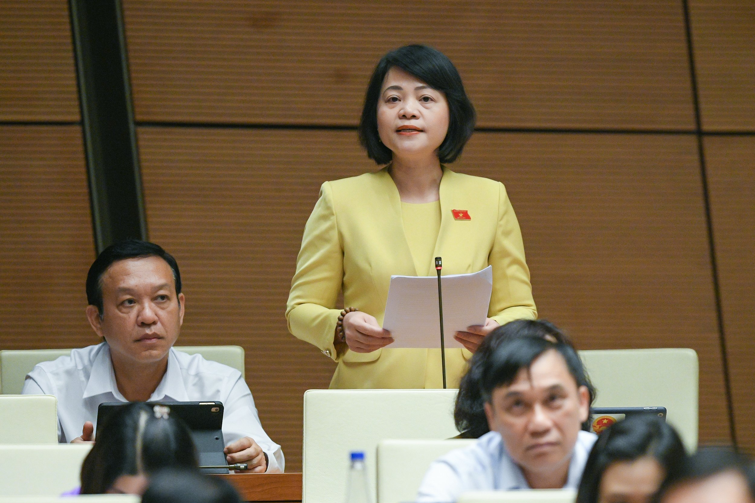 Đại biểu Nguyễn Thanh Cầm, Đo&agrave;n Đại biểu Quốc hội tỉnh Tiền Giang. Ảnh - Quochoi.vn.