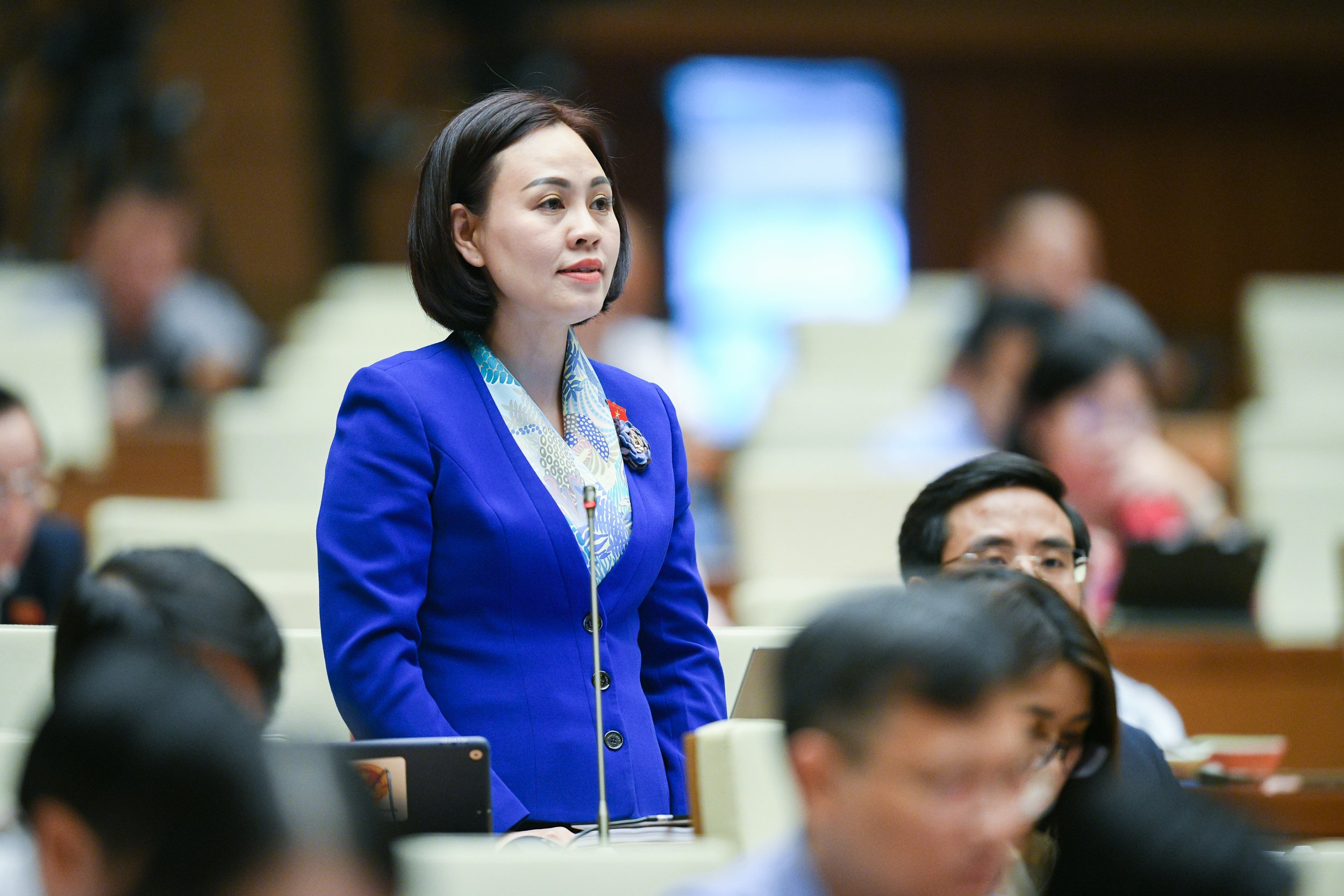 Đại biểu Trần Thị Hồng Thanh (Ninh Bình) cho rằng việc xác định giá đất cần tính đến nhu cầu mua nhà của người có thu nhập thấp - Ảnh: Quochoi.vn
