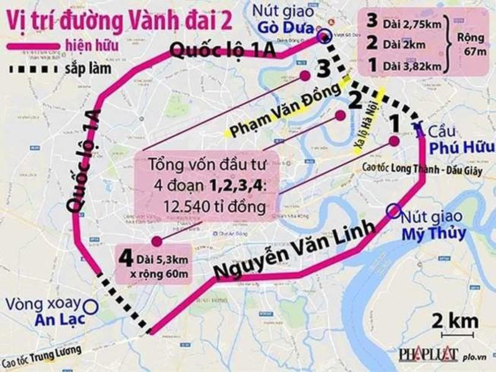 Dự &aacute;n đường v&agrave;nh Đai 2 TP.HCM.