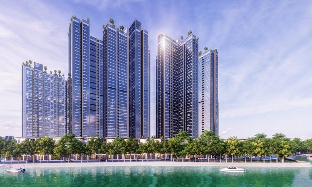 Kiến trúc phủ kính tràn nguyên khối Low-E chỉ thấy ở những dòng sản phẩm Penthouse dự án hạng sang.