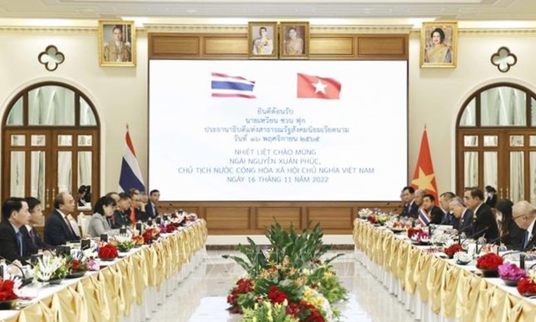 Chủ tịch nước Nguyễn Xuân Phúc và Thủ tướng Thái Lan Prayut Chan-o-cha hội đàm - Ảnh: TTXVN
