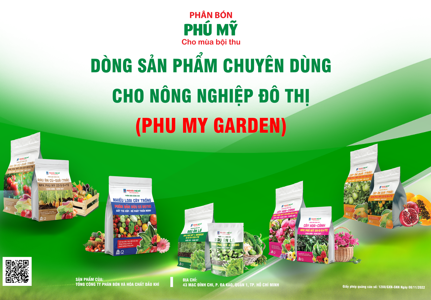Các dòng sản phẩm phân bón Phú Mỹ chuyên dùng cho nông nghiệp đô thị.