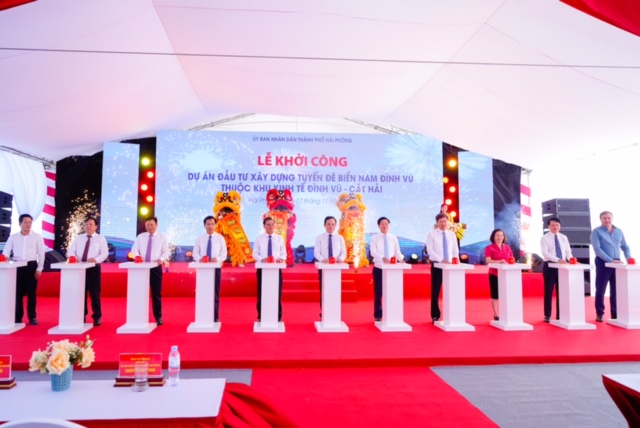 Lễ Khởi công xây dựng Dự án đầu tư xây dựng Tuyến đê biển Nam Đình Vũ thuộc Khu kinh tế Đình Vũ - Cát Hải