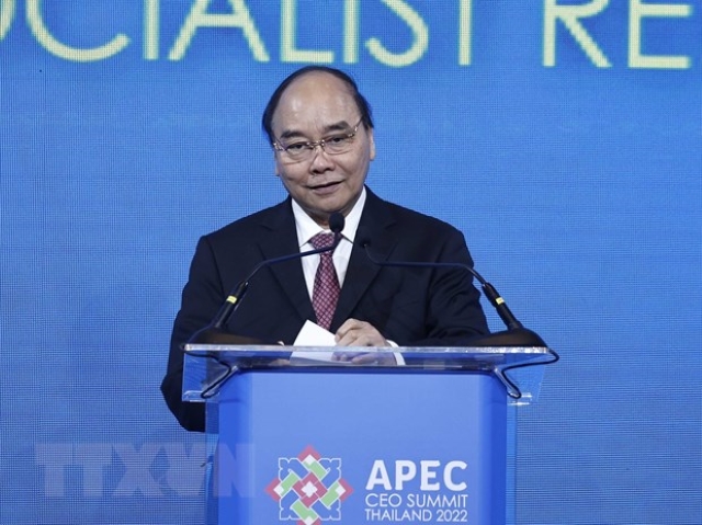 Chủ tịch nước Nguyễn Xuân Phúc là một trong những diễn giả chính của hội nghị năm nay - Ảnh: TTXVN