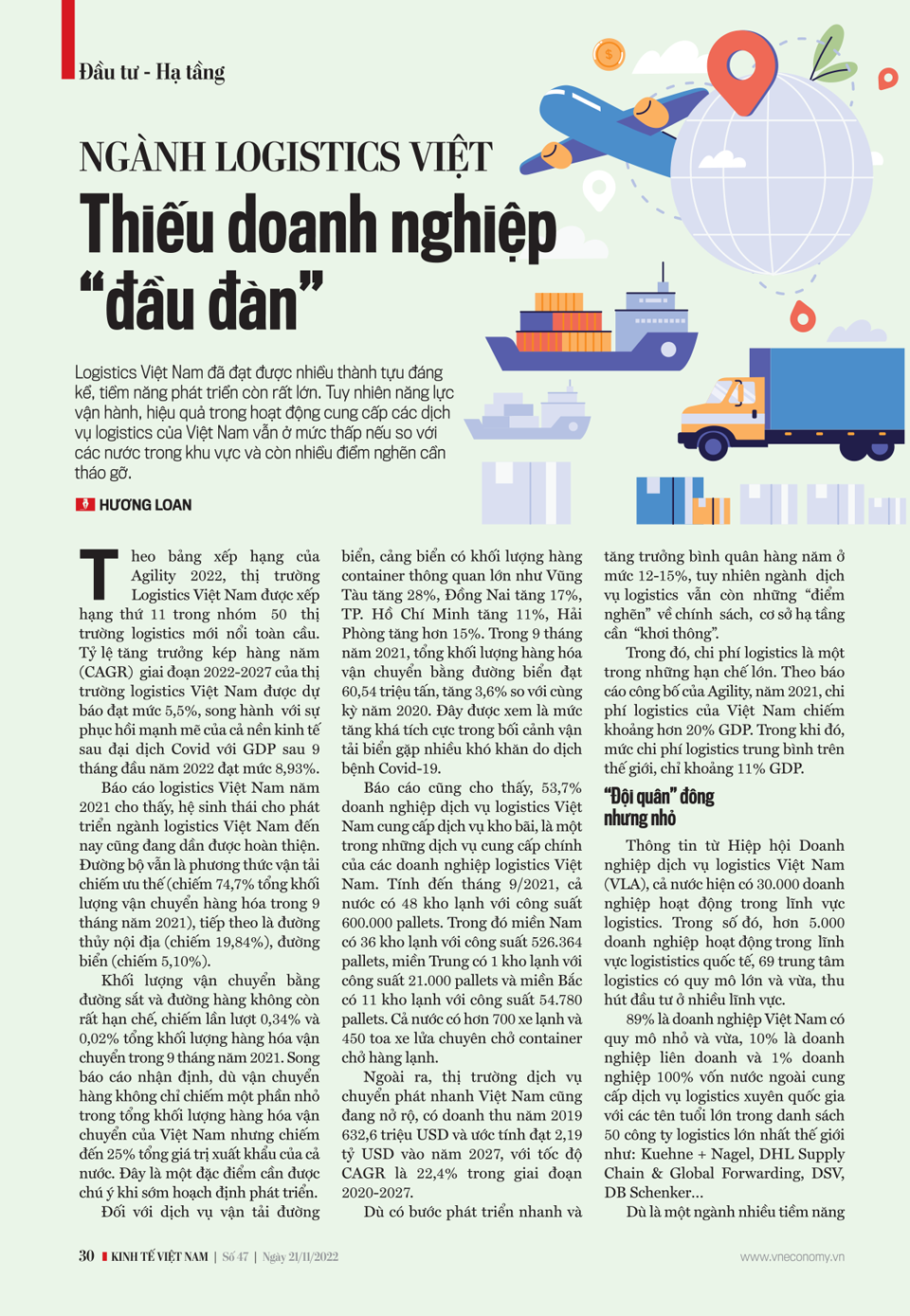 Ngành logistics Việt: Thiếu doanh nghiệp “đầu đàn” - Ảnh 1