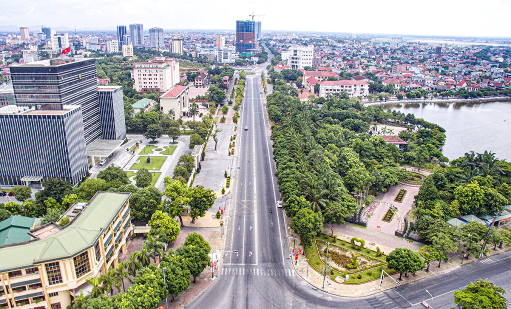 Một góc thành phố Vinh - nơi đang phát triển vượt bậc với những con số ấn tượng. Ảnh: Quang Vinh.