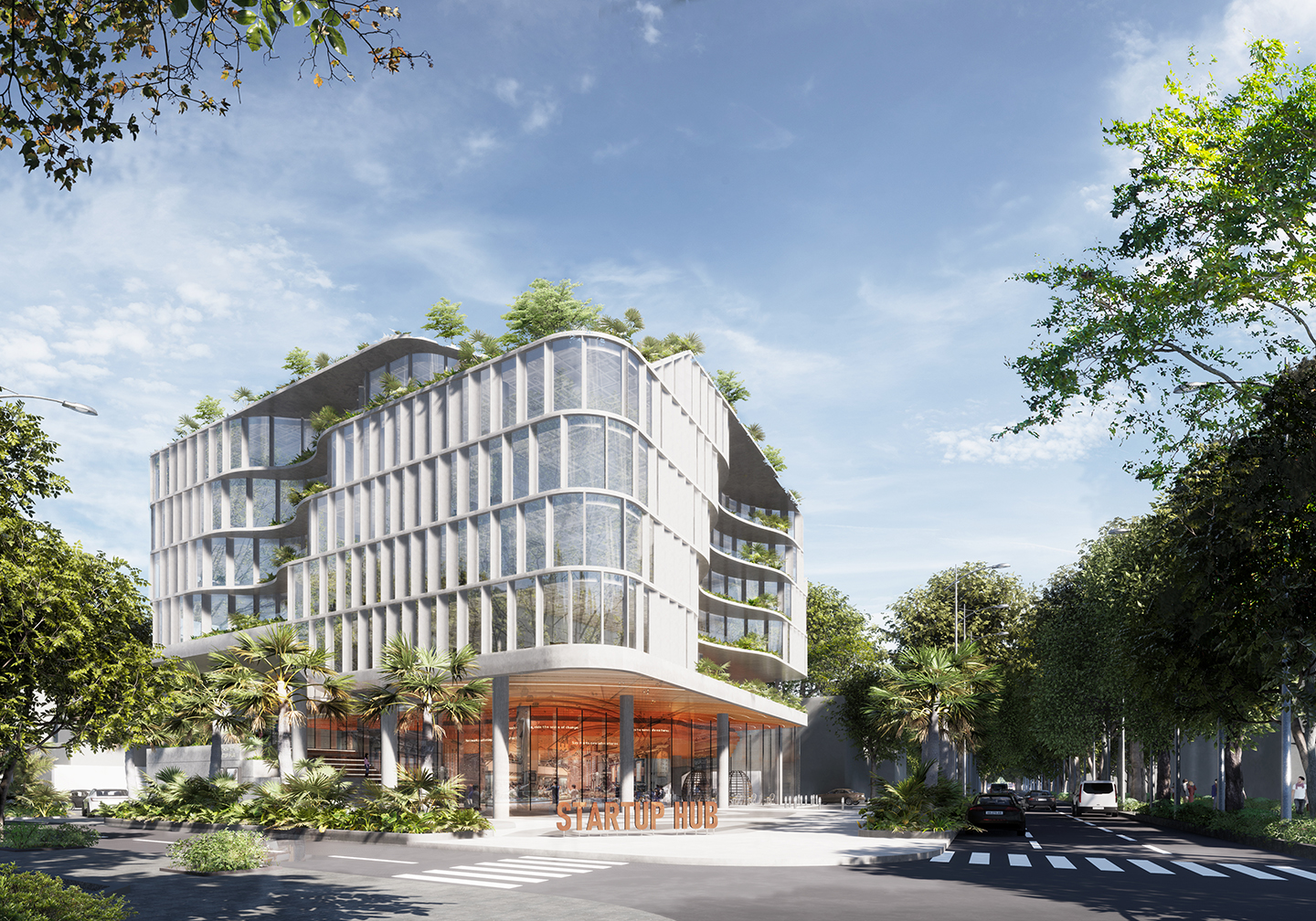 Trung tâm Khởi nghiệp Sáng tạo TP.HCM là một dự án văn phòng được thiết kế kết hợp với các công nghệ hiện đại như thiết bị lam che bên ngoài, kính low-E, pin năng lượng mặt trời... đạt Chứng chỉ xanh EDGE được cung cấp bởi Công ty Tài Chính Quốc tế - IFC.