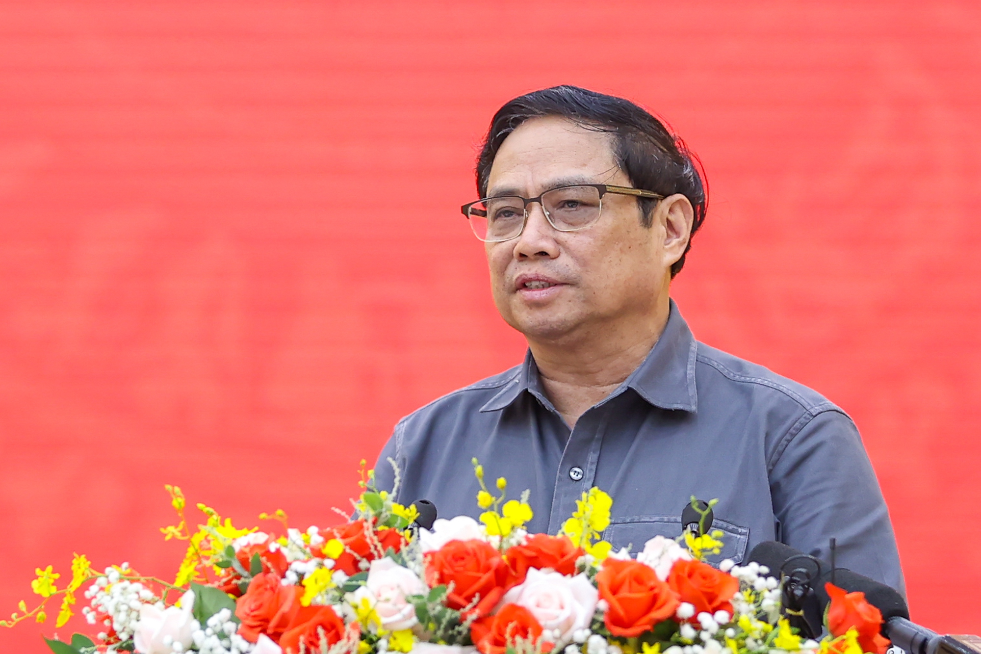 Thủ tướng Phạm Minh Chính phát biểu tại buổi làm việc - Ảnh: VGP