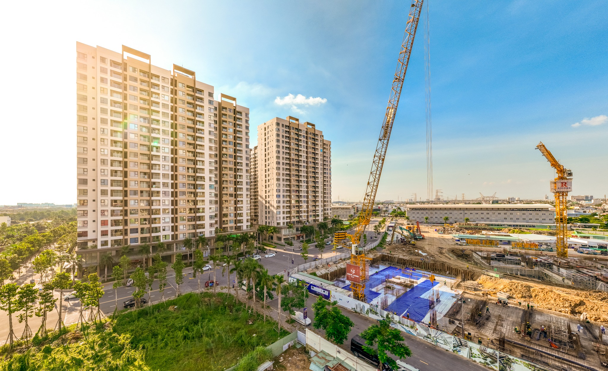 Akari City giai đoạn 2 đang b&aacute;m s&aacute;t tiến độ thi c&ocirc;ng tổng thể.