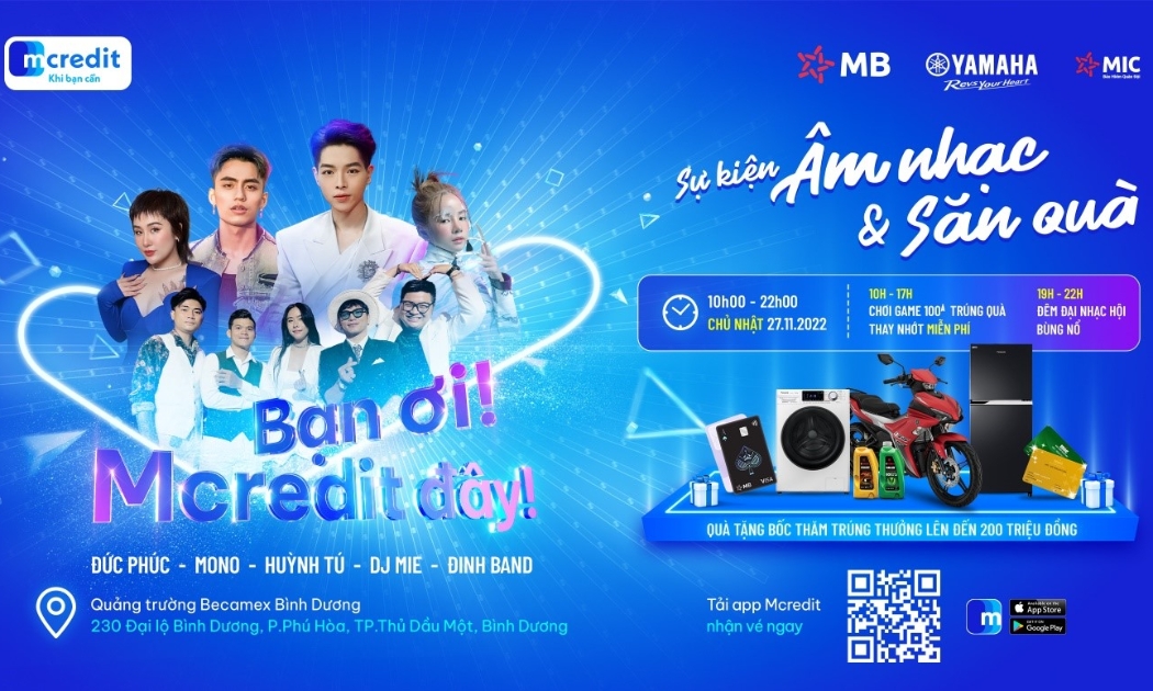 Sự kiện vui chơi giải trí do Mcredit tổ chức quy tụ dàn sao đình đám cùng sự đồng hành của các thương hiệu lớn (Ảnh: Mcredit).
