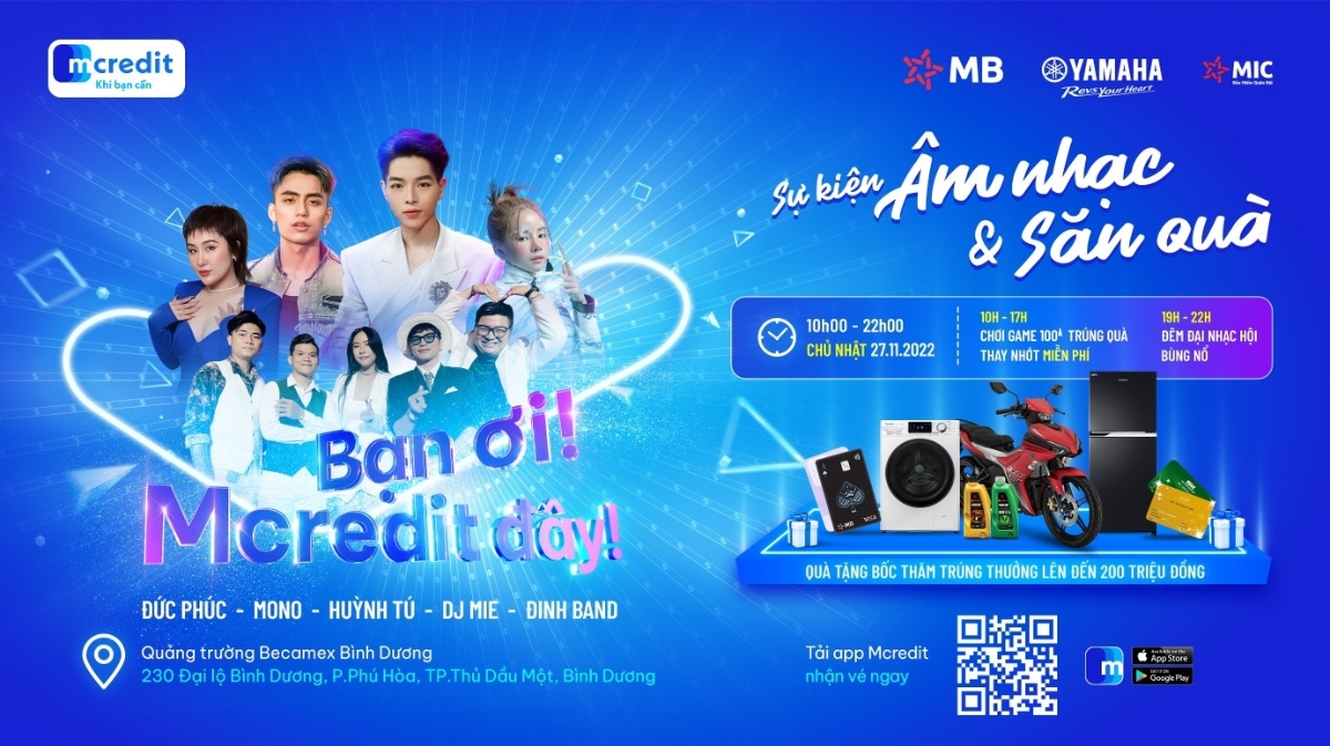 Sự kiện vui chơi giải trí do Mcredit tổ chức quy tụ dàn sao đình đám cùng sự đồng hành của các thương hiệu lớn (Ảnh: Mcredit).