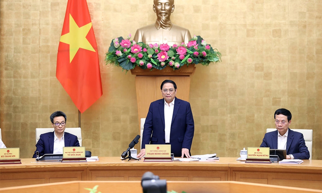 Thủ tướng Chính phủ Phạm Minh Chính phát biểu tại hội nghị. Ảnh: TTXVN