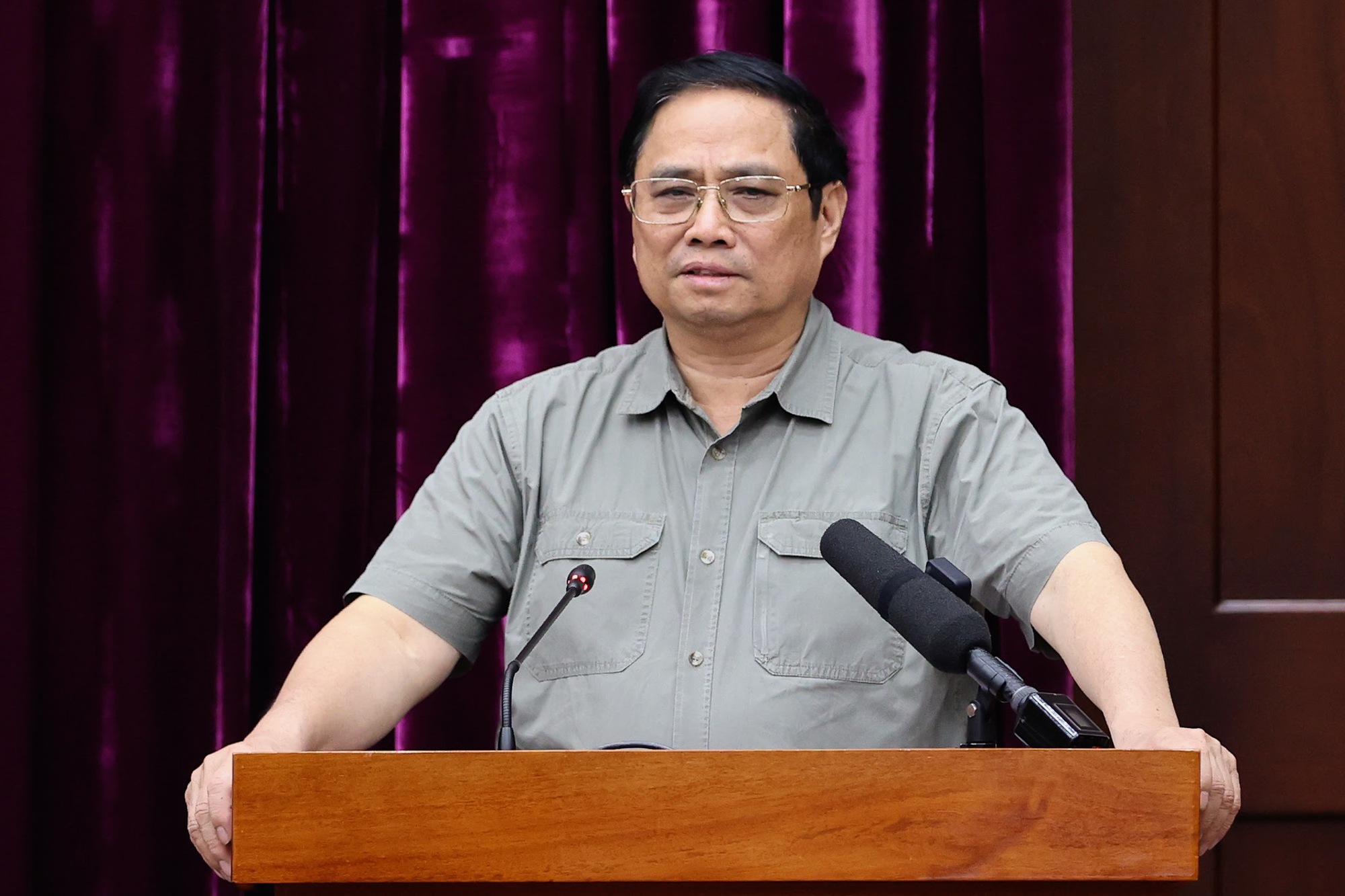 Thủ tướng Chính phủ Phạm Minh Chính tại buổi làm việc - Ảnh: VGP