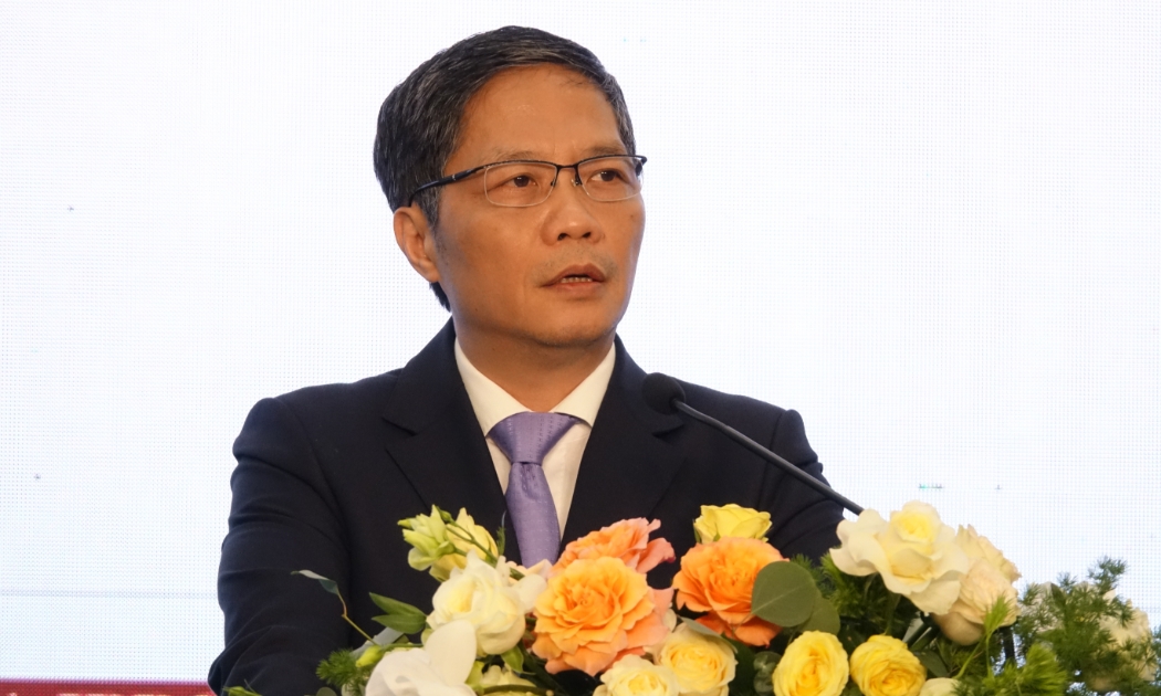  Đồng chí Trần Tuấn Anh, Ủy viên Bộ Chính trị, Trưởng ban Kinh tế Trung ương phát biểu tại Diễn đàn Logistics Việt Nam 2022. Ảnh: Hoàng Việt.