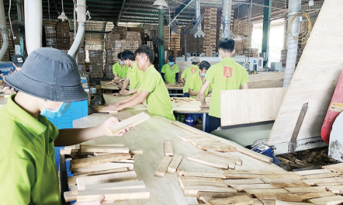 Gỗ ghép thanh tồn kho lớn 