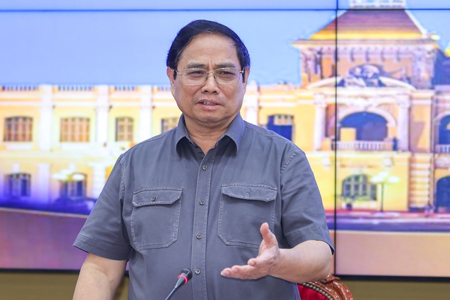 Thủ tướng Phạm Minh Chính phát biểu tại buổi làm việc - Ảnh: VGP