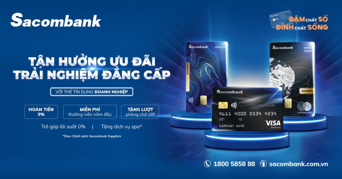 Sở hữu thẻ tín dụng doanh nghiệp Sacombank, doanh nghiệp sẽ được hưởng nhiều ưu đãi cùng các giải pháp tài chính tối ưu.