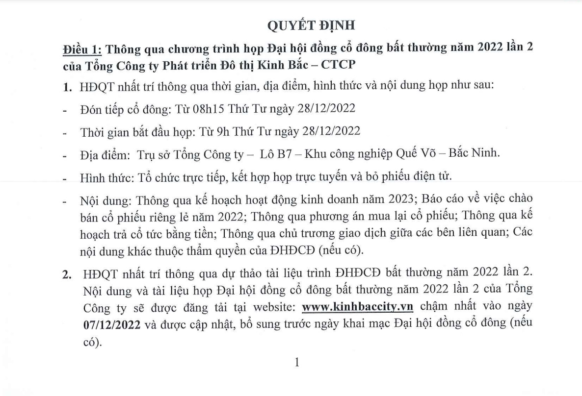 KBC sắp họp ĐHCĐ bất thường lần 2 xin ý kiến về việc chào bán cổ phiếu riêng lẻ, trả cổ tức bằng tiền - Ảnh 1