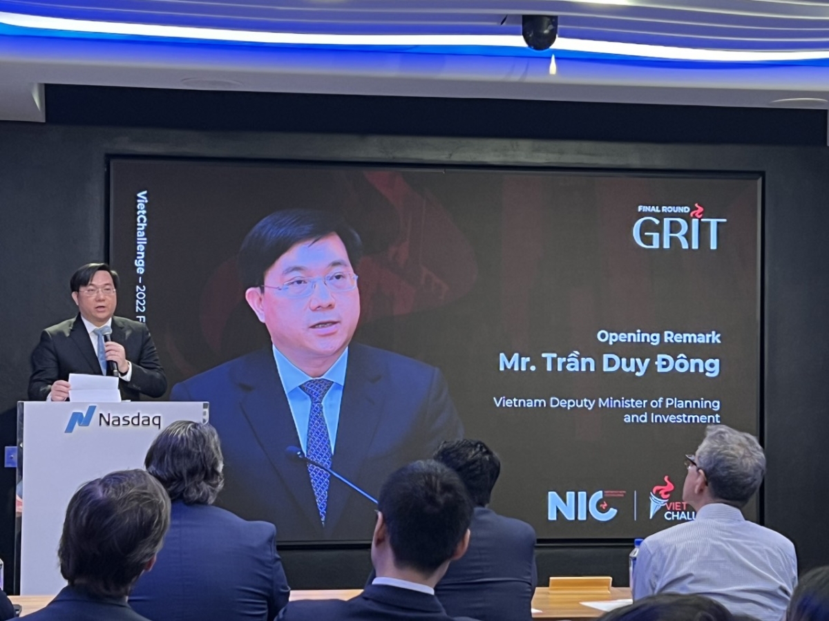 Thứ trưởng Bộ Kế hoạch và Đầu tư Trần Duy Đông chia sẻ tại sự kiện được tổ chức lần đầu tiên tại NASDAQ.