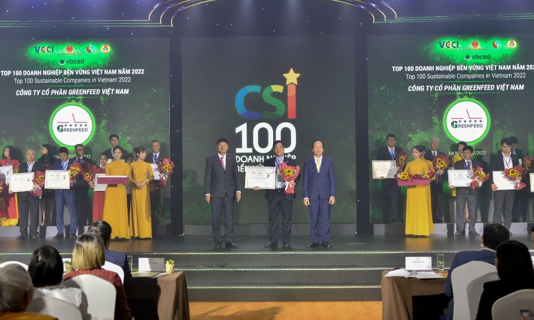 GreenFeed được bình chọn là Top 100 Doanh nghiệp Bền vững năm 2022 trong lĩnh vực sản xuất.