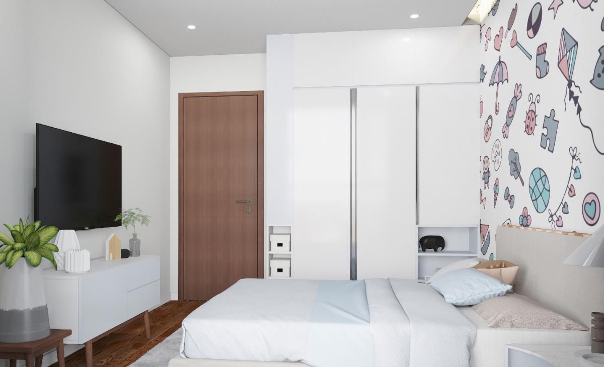 Kh&ocirc;ng gian ph&ograve;ng ngủ c&oacute; bố tr&iacute; khoa học v&agrave; th&ocirc;ng tho&aacute;ng. Ảnh phối cảnh: Xu&acirc;n Mai Corp.